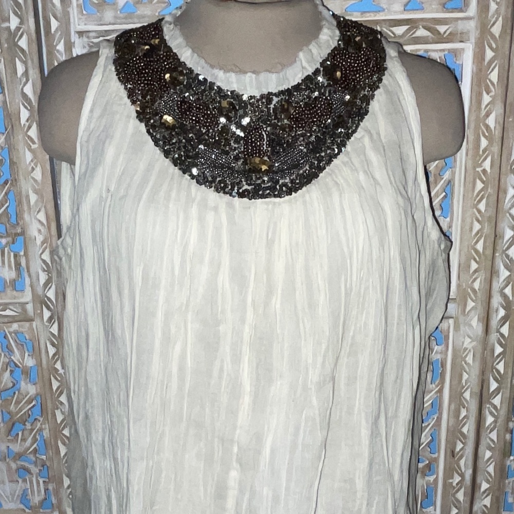 Ecote Embellished Halter Tank Top